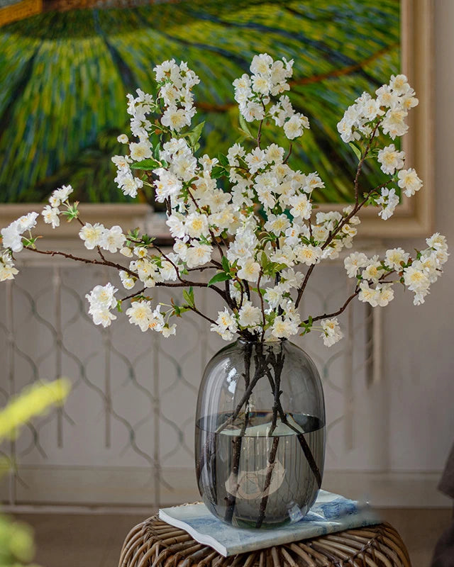 Cherry Blossom Faux Branch in White - 37"