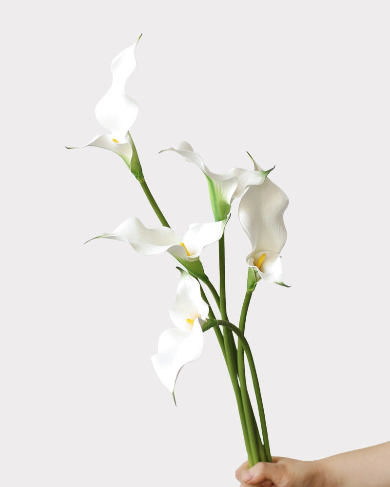 Double Calla Lily Faux Flower in White - 24"