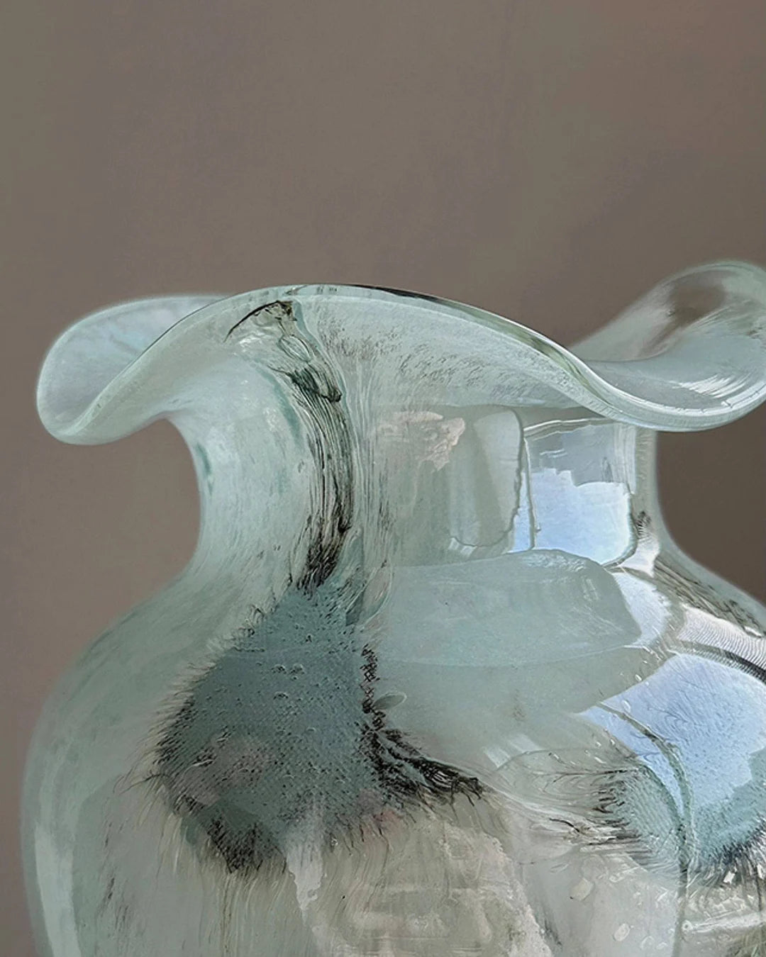 Elegant Fairy Blue Glass Vase 12"