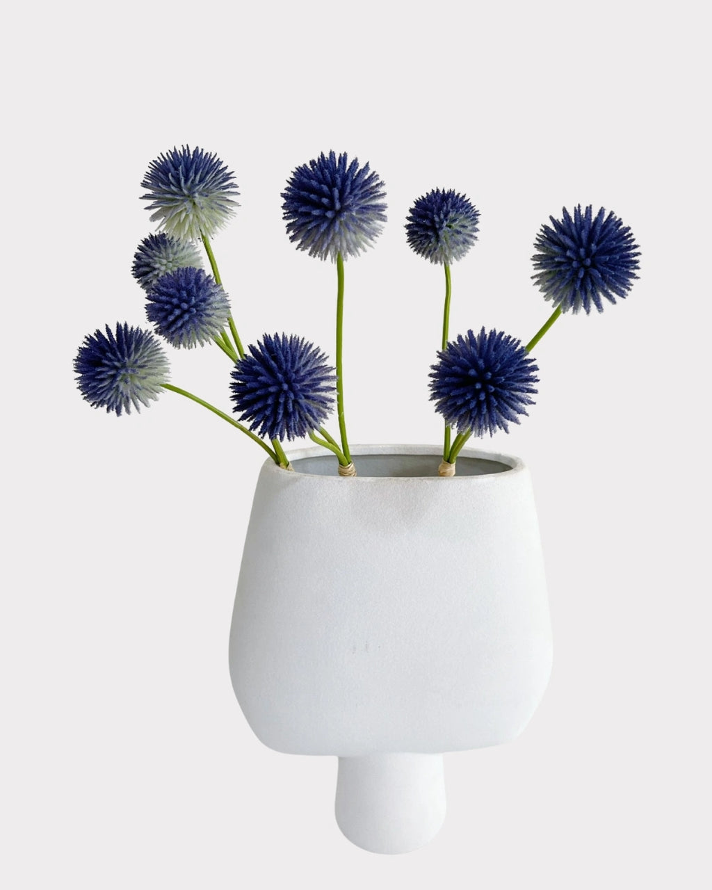 Globe Thistle Faux Flower in Blue - 18"