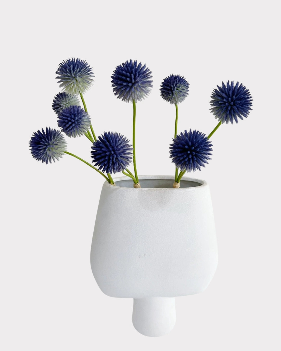 Globe Thistle Faux Flower in Blue - 18"
