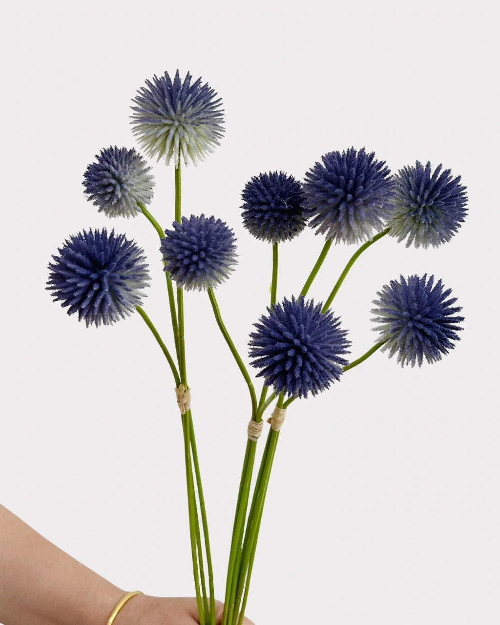 Globe Thistle Faux Flower in Blue - 18"