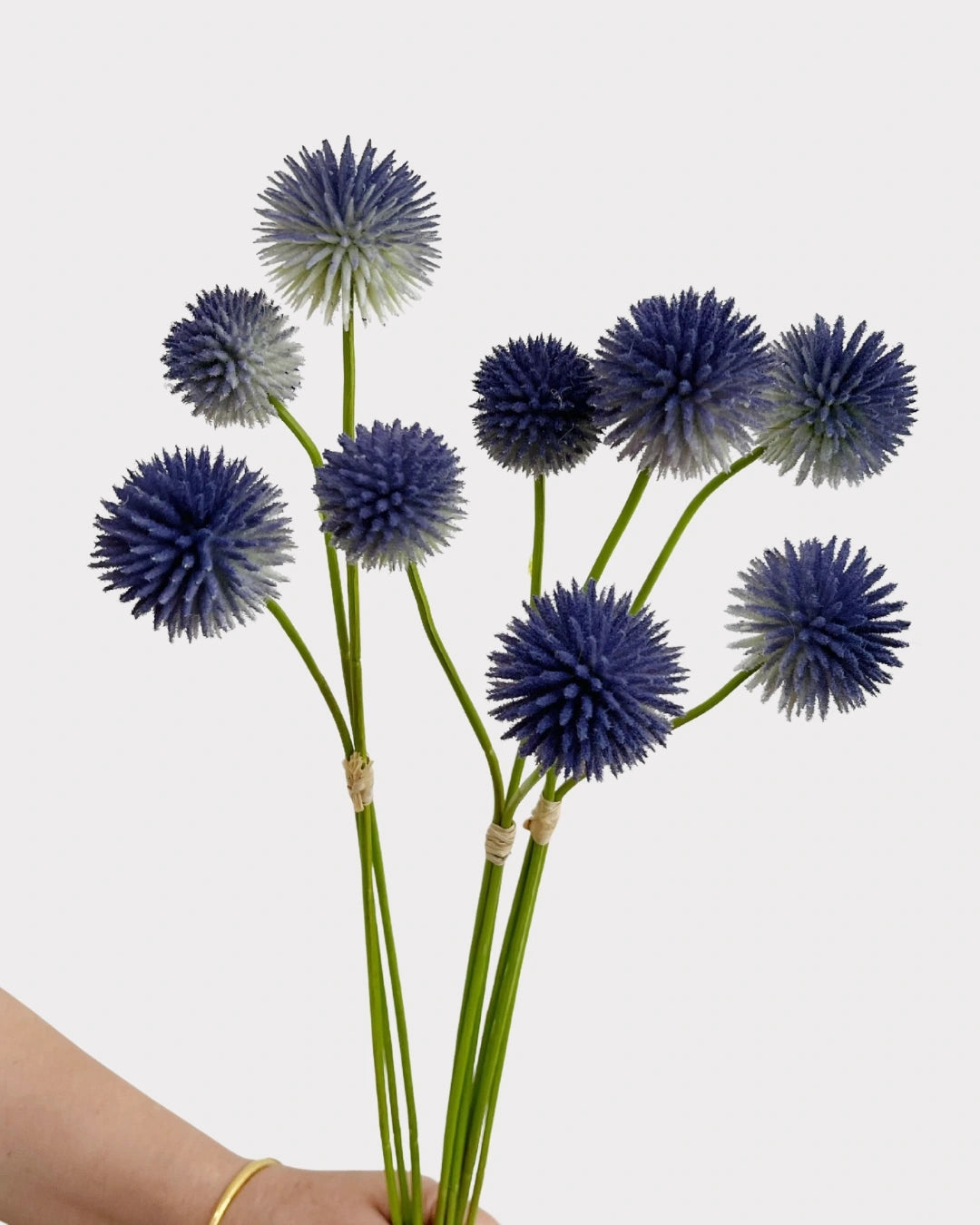 Globe Thistle Faux Flower in Blue - 18"