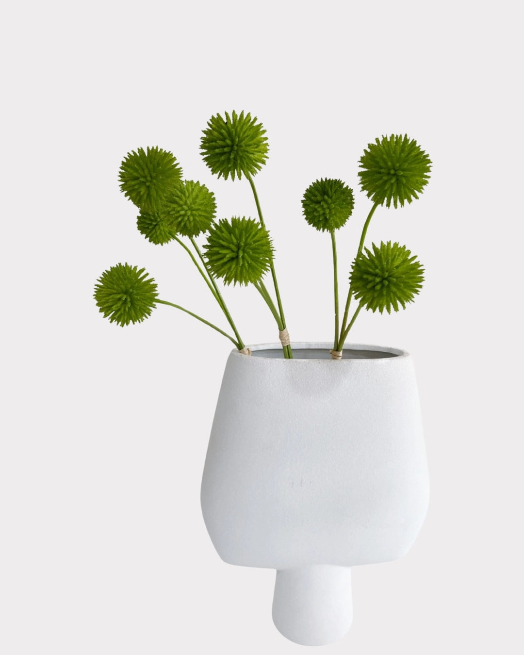 Globe Thistle Faux Flower in Green - 18"