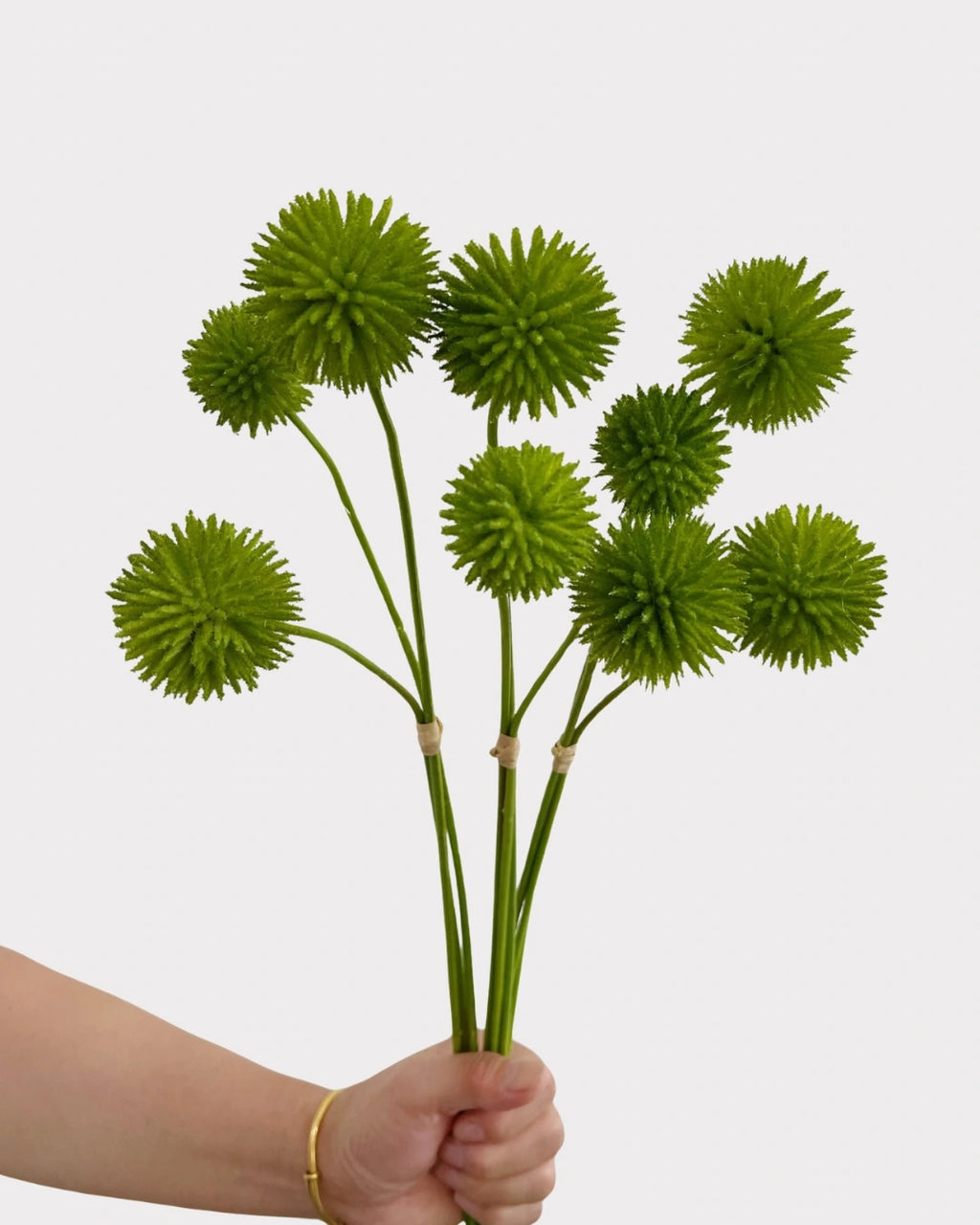 Globe Thistle Faux Flower in Green - 18"