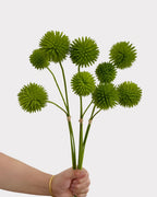 Globe Thistle Faux Flower in Green - 18"