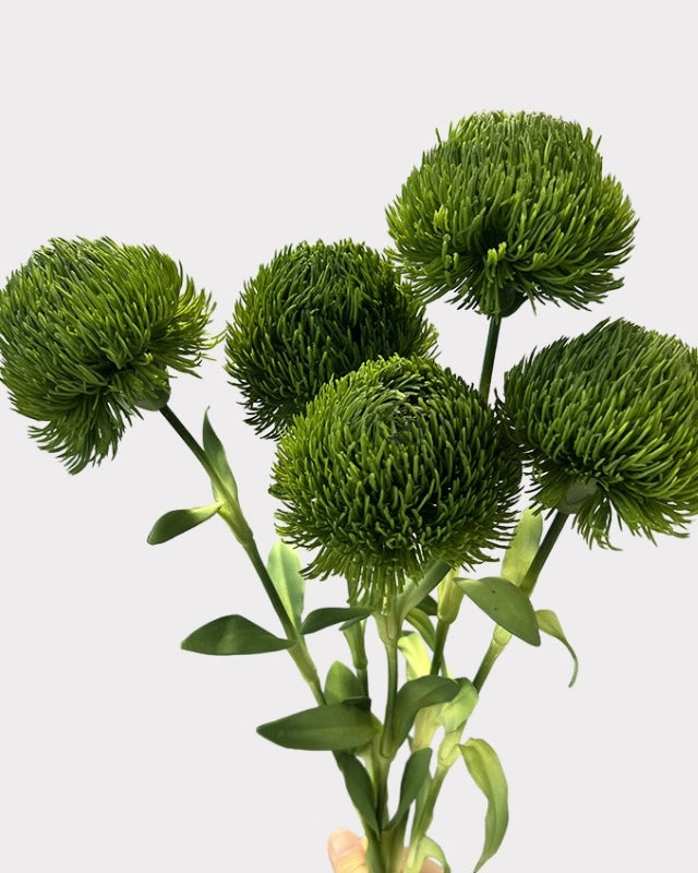 Green Dianthus Faux Flower in Dark Green - 20"