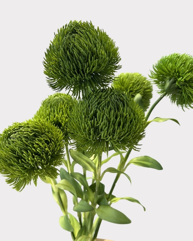 Green Dianthus Faux Flower in Dark Green - 20"