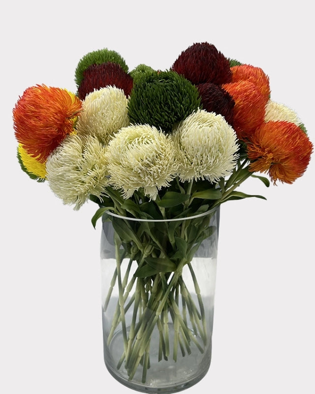 Green Dianthus Faux Flower in Dark Green - 20"