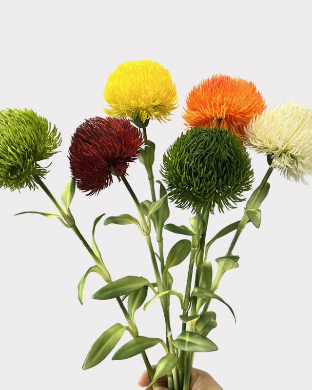 Green Dianthus Faux Flower in Dark Green - 20"