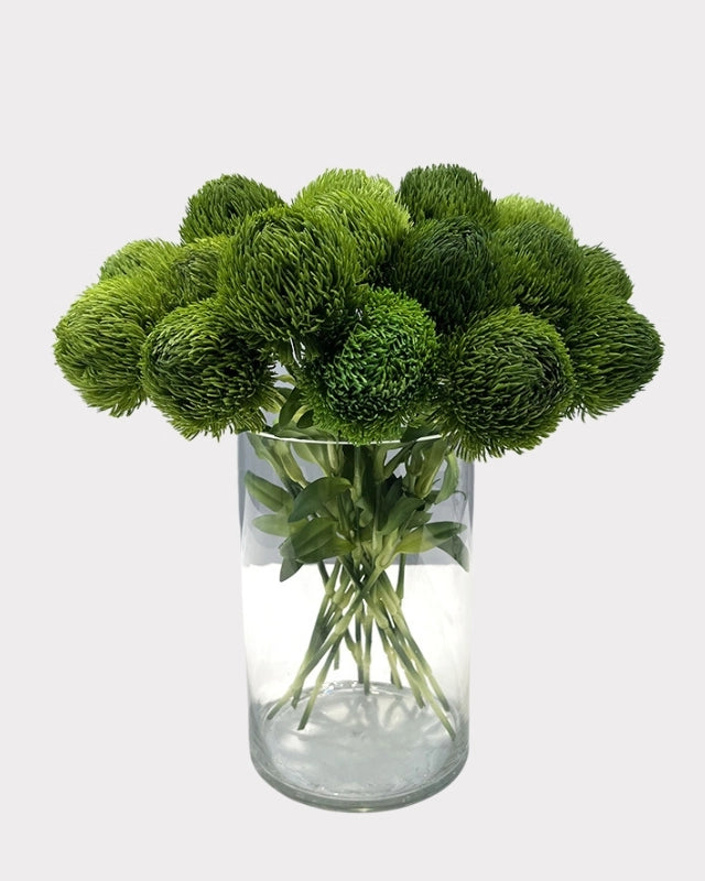 Green Dianthus Faux Flower in Dark Green - 20"