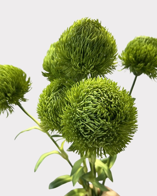 Green Dianthus Faux Flower in Light Green - 20"