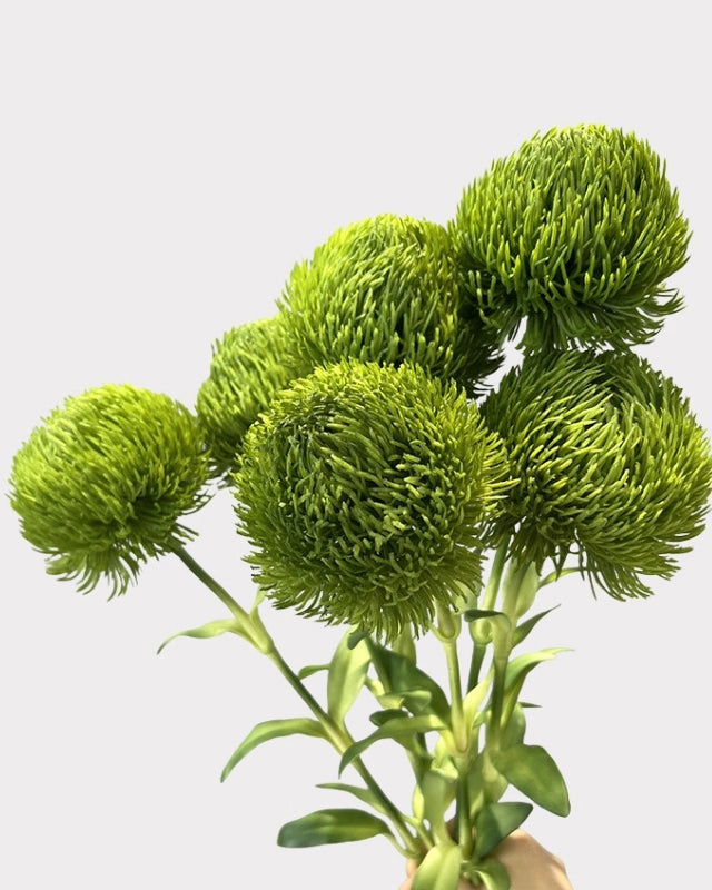 Green Dianthus Faux Flower in Light Green - 20"