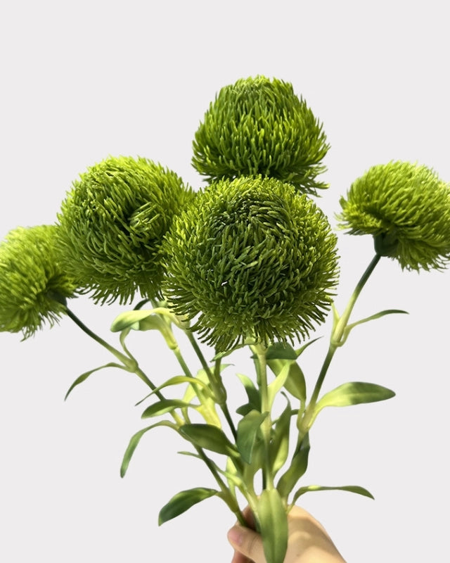 Green Dianthus Faux Flower in Light Green - 20"