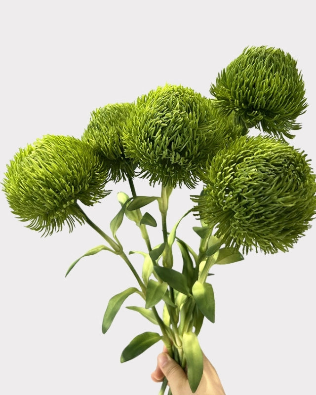 Green Dianthus Faux Flower in Light Green - 20"