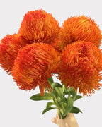 Green Dianthus Faux Flower in Orange - 20"