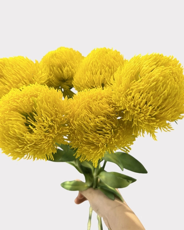 Green Dianthus Faux Flower in Yellow - 20"