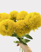 Green Dianthus Faux Flower in Yellow - 20"