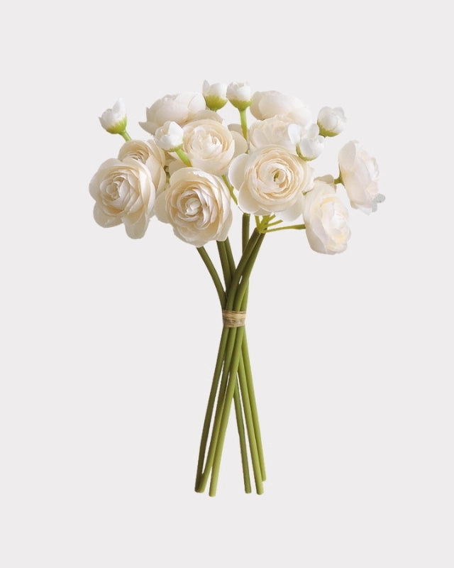 Hand-Tied Faux Flower Bouquet in Cream