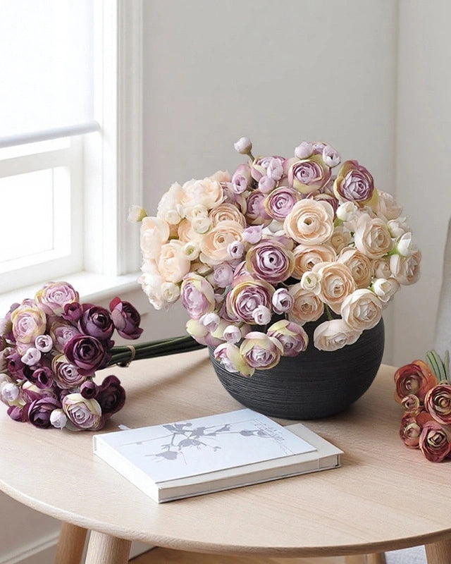 Hand-Tied Faux Flower Bouquet in Cream