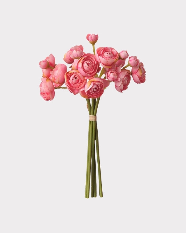Hand-Tied Faux Flower Bouquet in Deep Pink