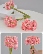 Hand-Tied Faux Flower Bouquet in Deep Pink