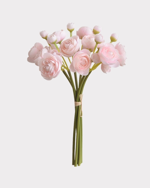Hand-Tied Faux Flower Bouquet in Light Pink