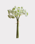 Hand-Tied Faux Flower Bouquet in White & Green