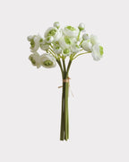 Hand-Tied Faux Flower Bouquet in White & Green