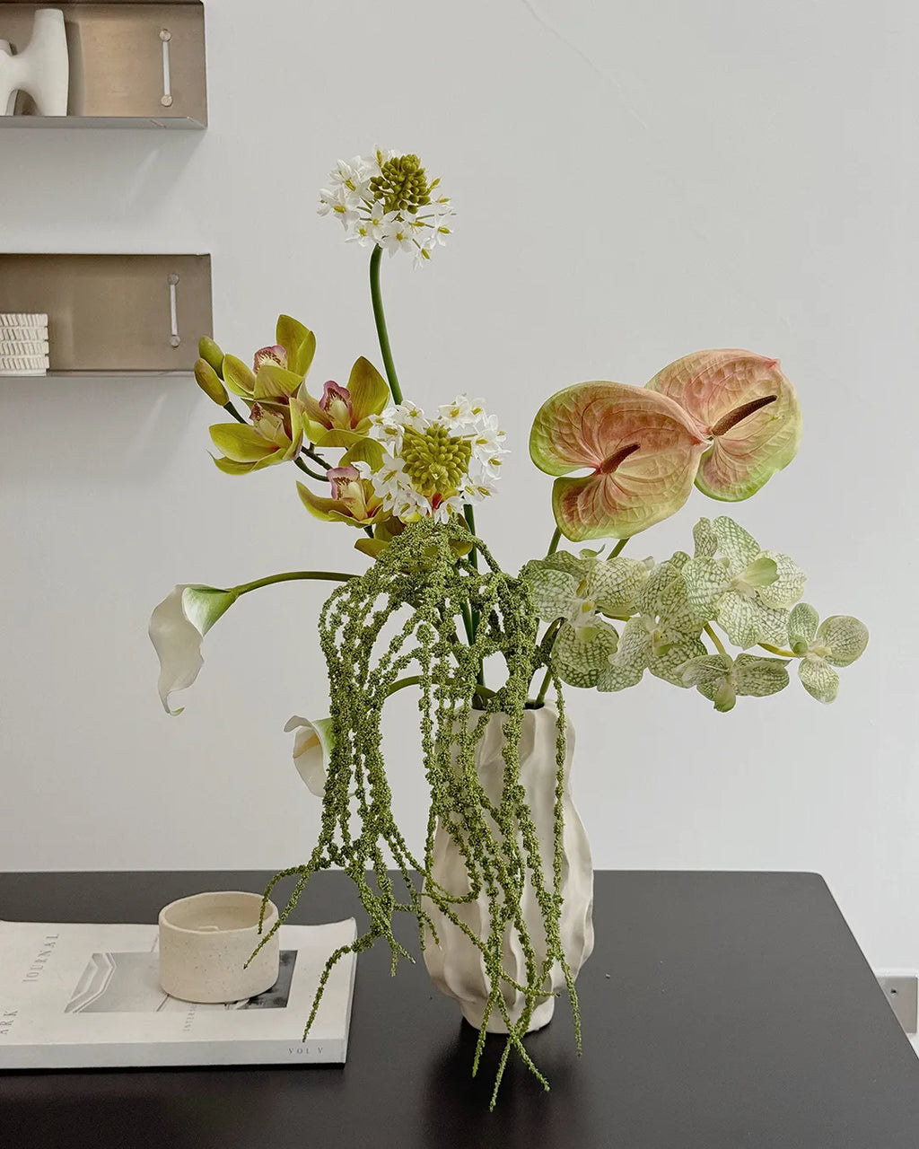 Hanging Rice Flower Arrangement - 22"