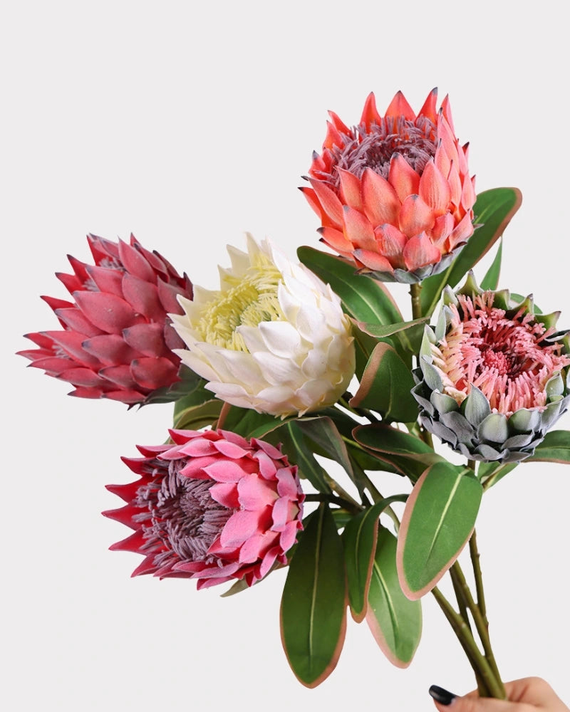 King Protea Faux Flower in Pink - 19"