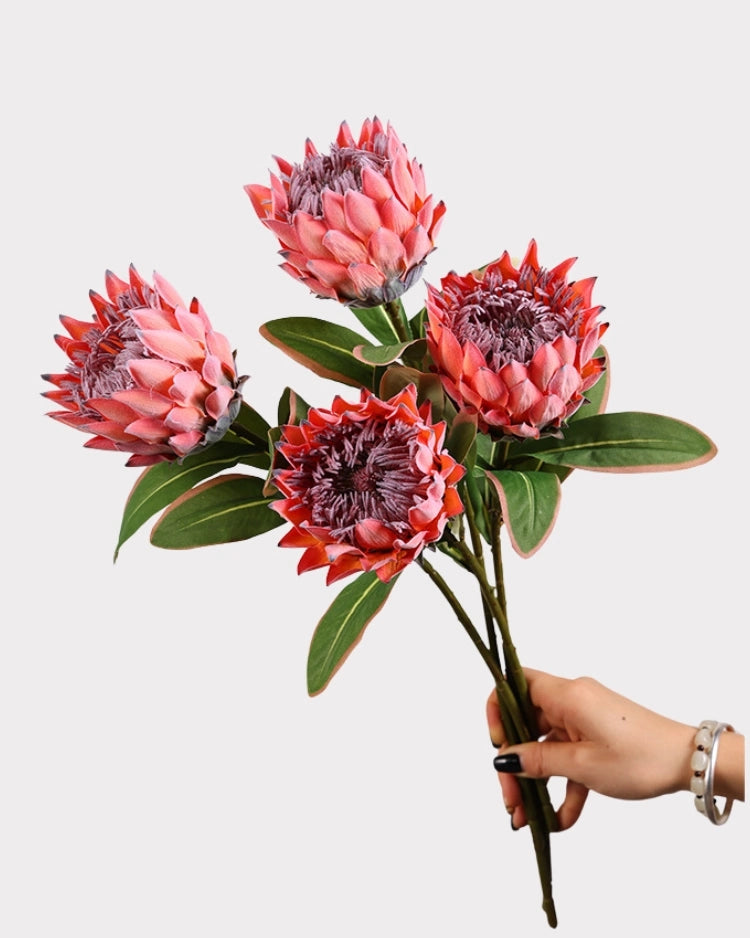 King Protea Faux Flower in Pink - 19"