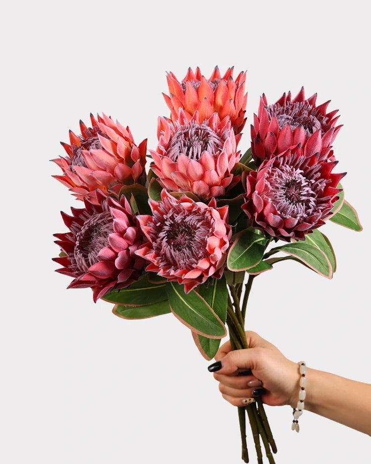King Protea Faux Flower in Fuchsia - 19"