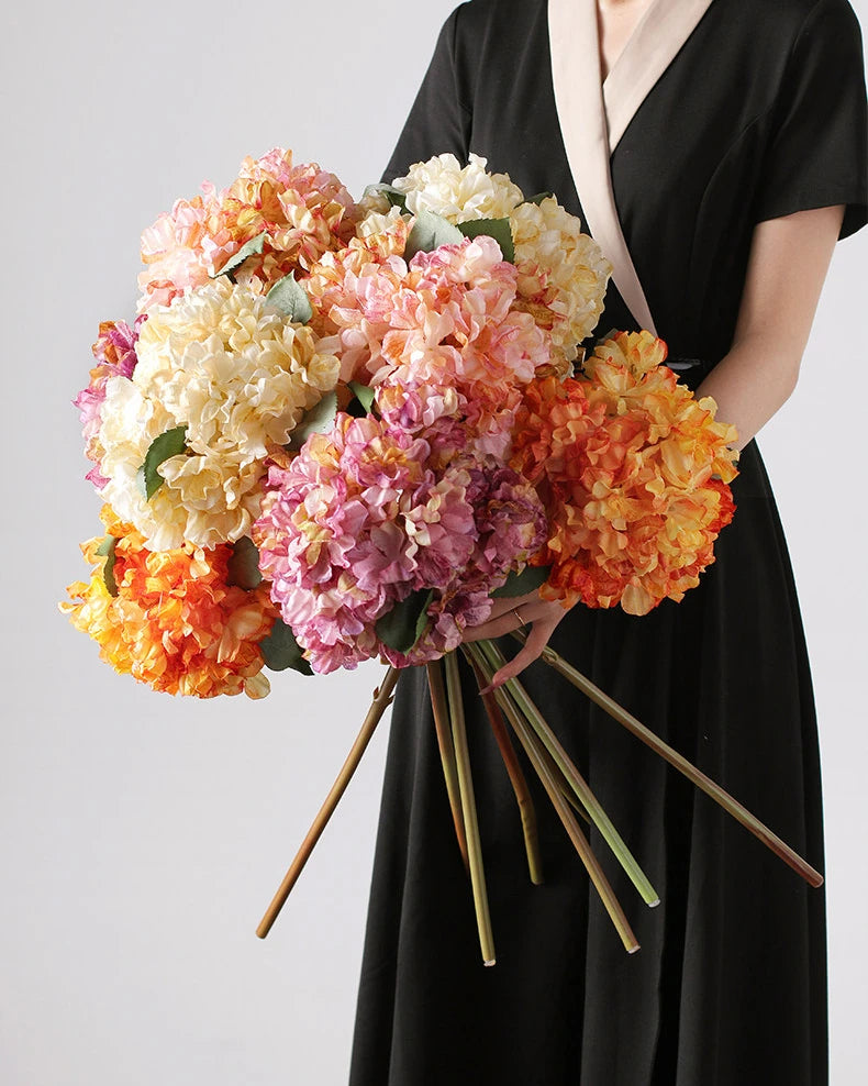 Large Artificial French Hydrangea Stem 25"