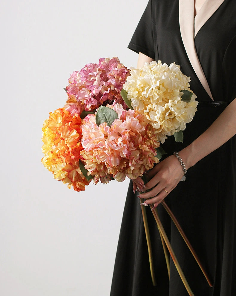 Large Artificial French Hydrangea Stem 25"