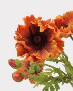 Large Real Touch Poppy Faux Flower in Orange - 25"