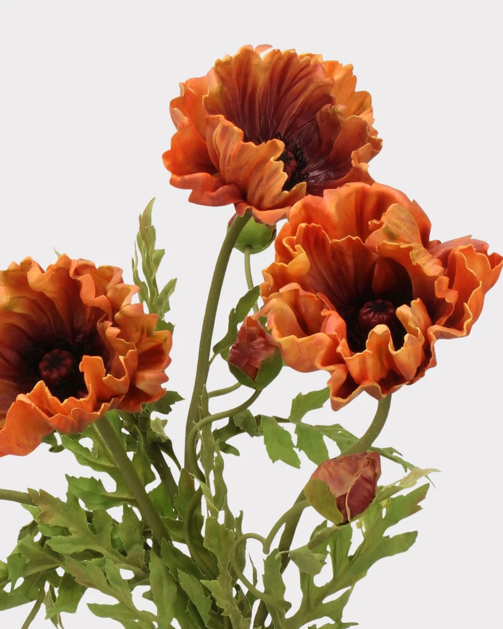 Large Real Touch Poppy Faux Flower in Orange - 25"
