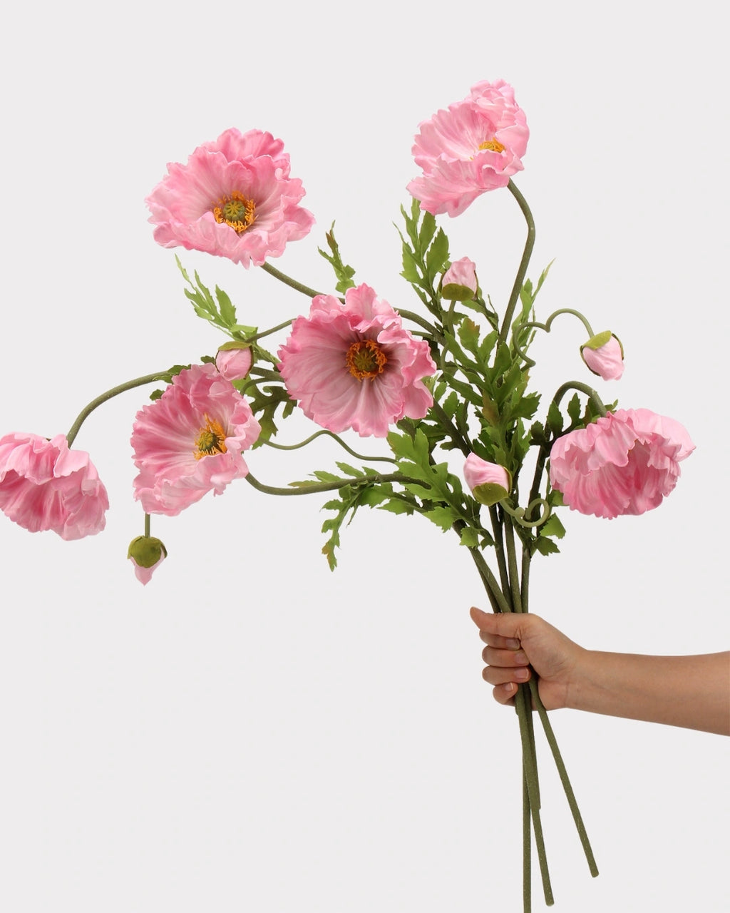 Large Real Touch Poppy Faux Flower in Pink - 25"