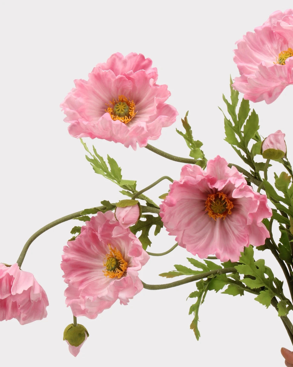 Large Real Touch Poppy Faux Flower in Pink - 25"