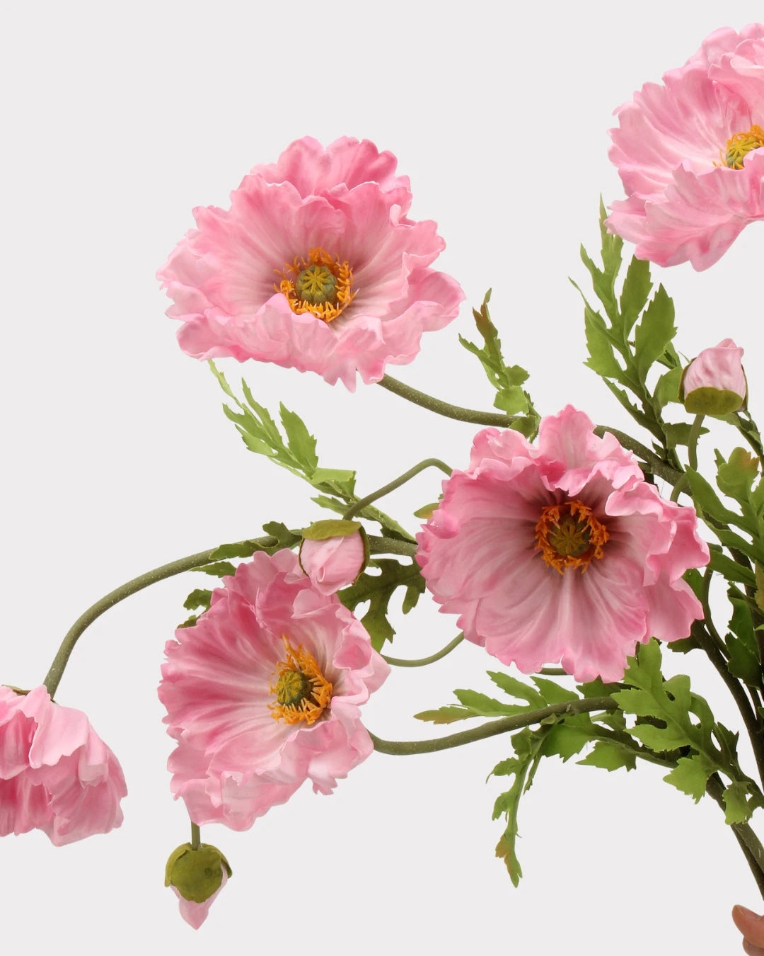 Large Real Touch Poppy Faux Flower in Pink - 25"