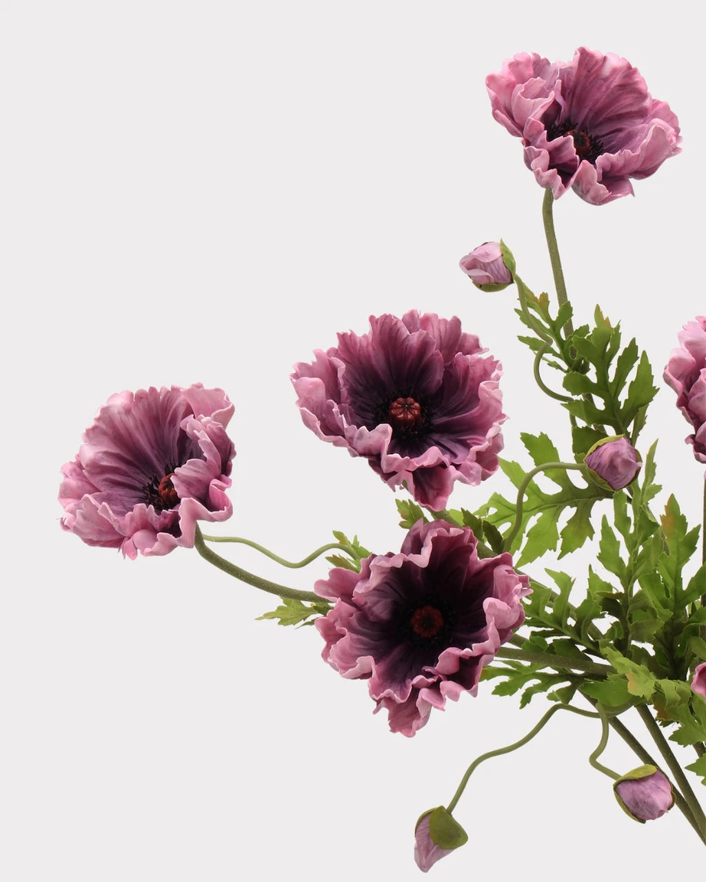 Large Real Touch Poppy Faux Flower in Purple - 25"