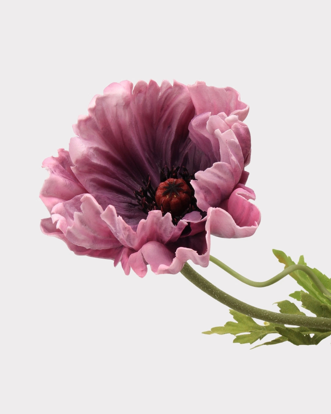 Large Real Touch Poppy Faux Flower in Purple - 25"
