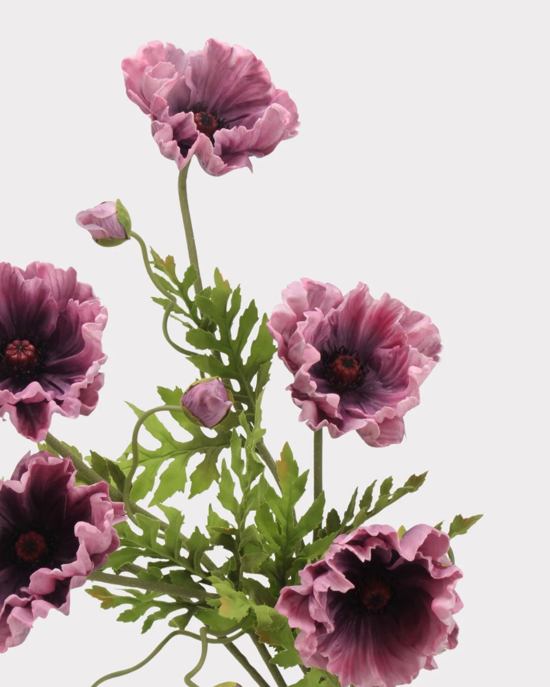 Large Real Touch Poppy Faux Flower in Purple - 25"