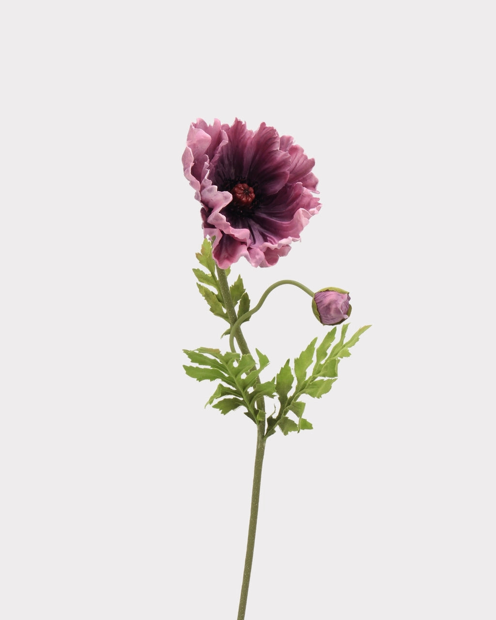 Large Real Touch Poppy Faux Flower in Purple - 25"
