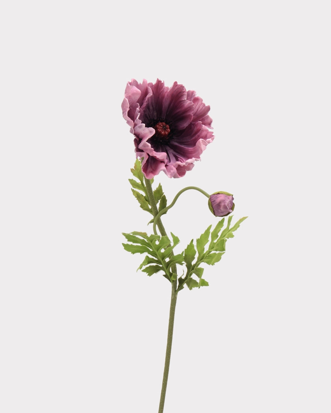 Large Real Touch Poppy Faux Flower in Purple - 25"