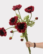 Large Real Touch Poppy Faux Flower in Red - 25"