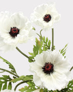 Large Real Touch Poppy Faux Flower in White - 25"