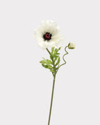 Large Real Touch Poppy Faux Flower in White - 25"