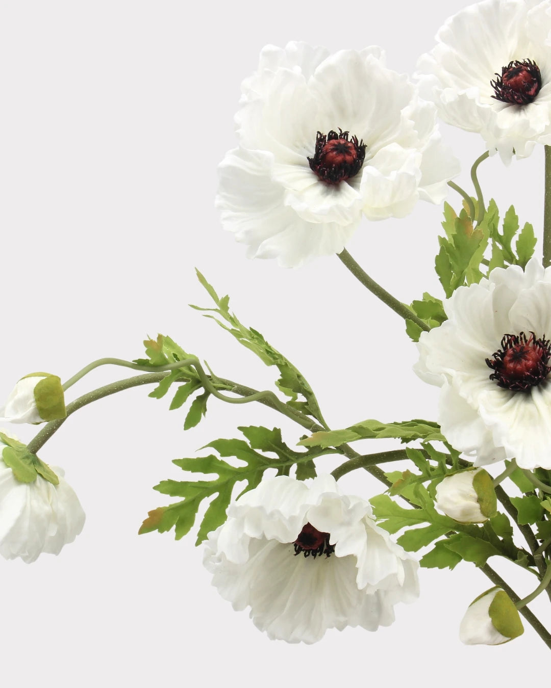 Large Real Touch Poppy Faux Flower in White - 25"