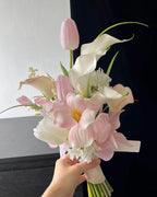 Light Pink Tulip & Calla Lily Bridal Bouquet